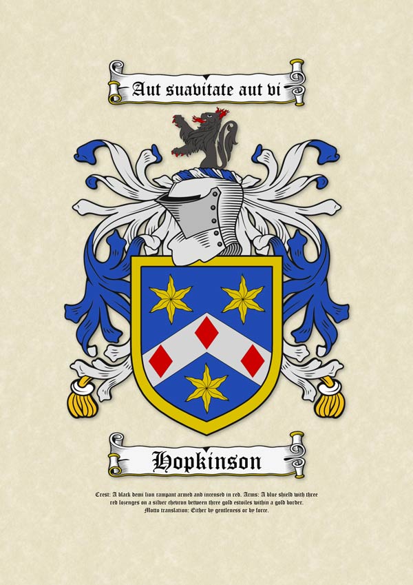 Surname Coat Of Arms Family Crest Printed On A3 Parchment Paper