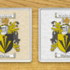 Coats of Arms (Family Crests) Coasters with Parchment Backgrounds