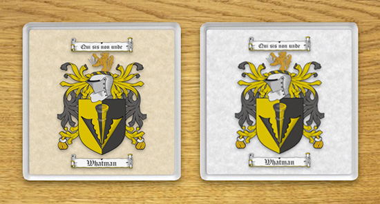 Coats of Arms (Family Crests) Coasters with Parchment Backgrounds