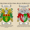 Double Surname (Family Crests) Coats of Arms on Parchment Paper